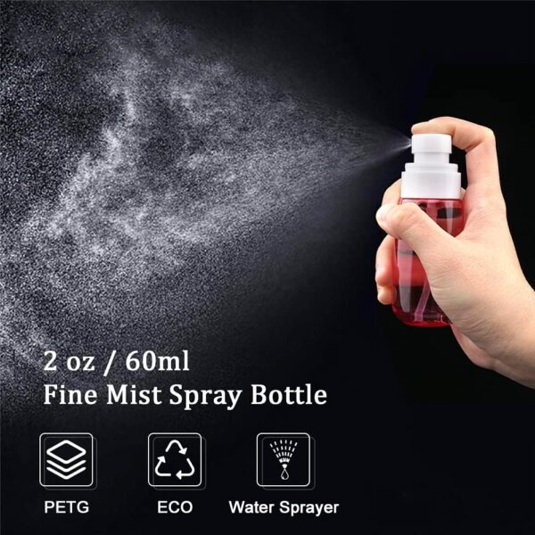 Cosywell Travel Spray Bottle TSA Approved 2oz 60ml 3 Pack Leak Proof Fine Mist Empty Plastic Refillable Spray Bottle for Perfume Essential Oils Toners Rose Water Cosmetics (3color) - Image 2