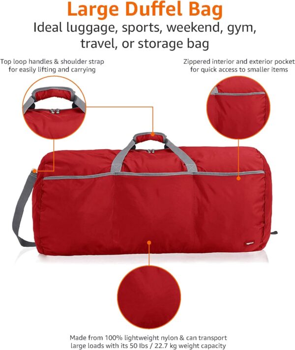 Amazon Basics Large Nylon Duffel Bag - Image 3