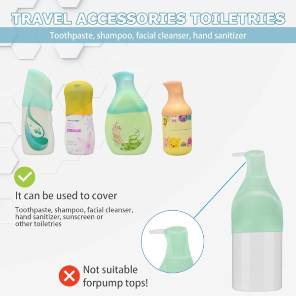 8 Pack Silicone Bottle Covers, Travel Essentials for Women Men, Travel Size Toiletries, Cruise Ship Essentials, Accessories Luggage, Travel Must Haves, Elastic Sleeves for Leak Proofing - Image 3