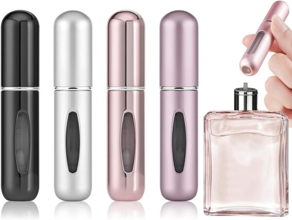 4 Pcs 5ml Portable Mini Refillable Perfume Atomizer Spray Bottle Scent Pump Case for Travel