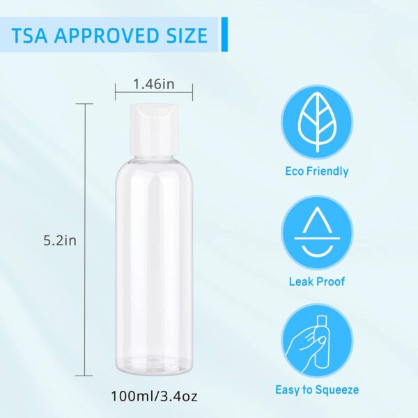 Travel Bottles for Toiletries TSA Approved Portable Travel Bottles BPA Free Leak Proof Squeezable Refillable Cosmetic Travel Size Containers Travel Accessories with Clear Toiletry Bag 4 Pack - Image 2