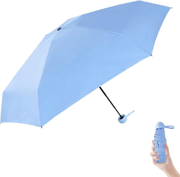 Mini Travel Umbrella Rain Compact Umbrella UV Protection Lightweight Folding Portable small Umbrellas for purse car backpack for Girls Women