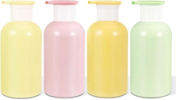 UMETASS Empty Lotion Pump Bottles 10 oz, Refillable Plastic Containers for Soap, Shampoo, Lotions, Liquid Body Wash, Creams and Massage Oil's Multicolor… (Light Colour, 10 oz)