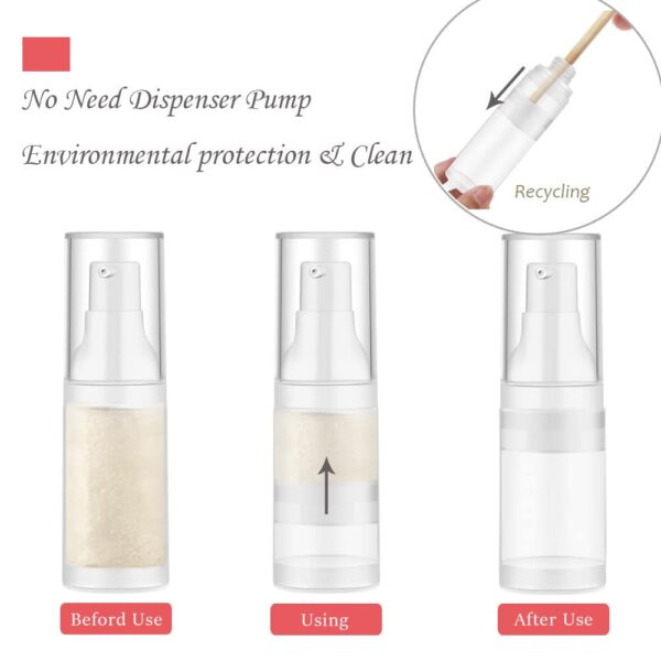 3pcs 20ml Sterile Airless Pump Bottle with Funnel Easy to Carry and Fill Matte Lotion Bottles For Travel - Image 5