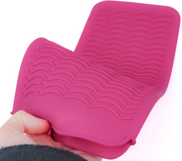 1Pack Silicone Heat Resistant Mat Pouch for Hair Straightener, Curling Iron, Flat Iron and Hot Hair Tools Pink - Image 5