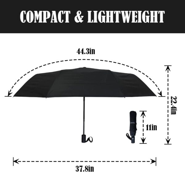 LLanxiry Compact Travel Umbrella,Windproof Waterproof Stick Umbrella Protection Golf Umbrellas - Image 3