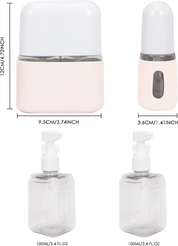 Skycase Travel Bottle Set, 2 in 1 Travel Containers Set for Toiletries,Leak-Proof Refillable Plastic Bottles with Lid,Airplane Accessories Kits for Shampoo Conditioner Lotion Liquids,White - Image 2