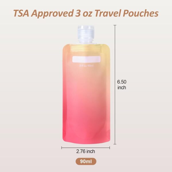 PACKISM Travel Pouches for Toiletries - 12 Pack Leak Proof 3oz TSA Approved Travel Squeeze Pouches,Stand Up Liquid Travel Containers for Shampoo Conditioner Lotion Body Wash - Image 8