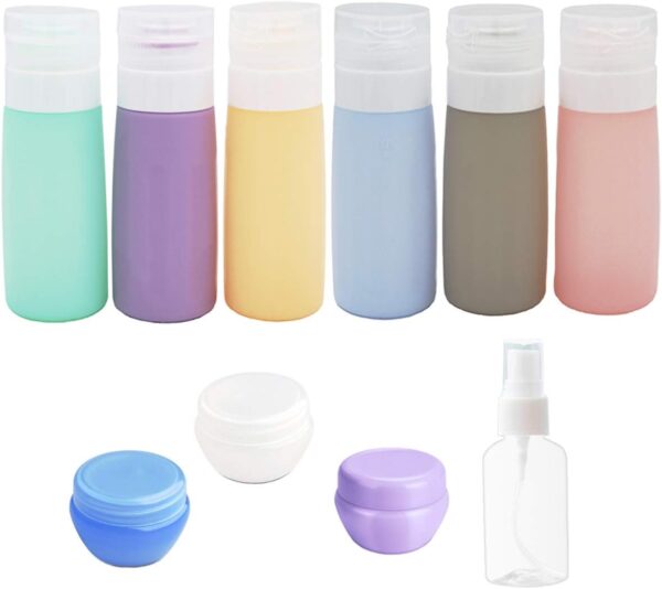 10Pack Leakproof Silicone Travel Bottles,TSA-Approved Travel Toiletry Bottles for Shampoo Lotion Body Wash-Essential Travel Accessories, Travel Sized Containers for Toiletries