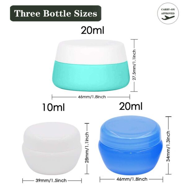 Cosywell Travel Containers Sets Silicone & PP Cream Jars for Toiletries Empty Lotion Leak-proof & BPA Free Bottles Accessories with Hard Sealed Lids for Cosmetic Makeup Face Cream (9 Jars) - Image 5