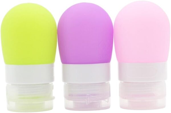 Mziart Portable Soft Silicone Travel Bottles Travel Containers(1.3OZ, Pack of 3)