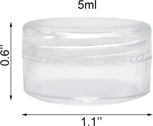 20 Pieces Small Clear Round Travel Sample Jar Pots for Women Creams Make-up Sample Containers - 5ml - Image 5