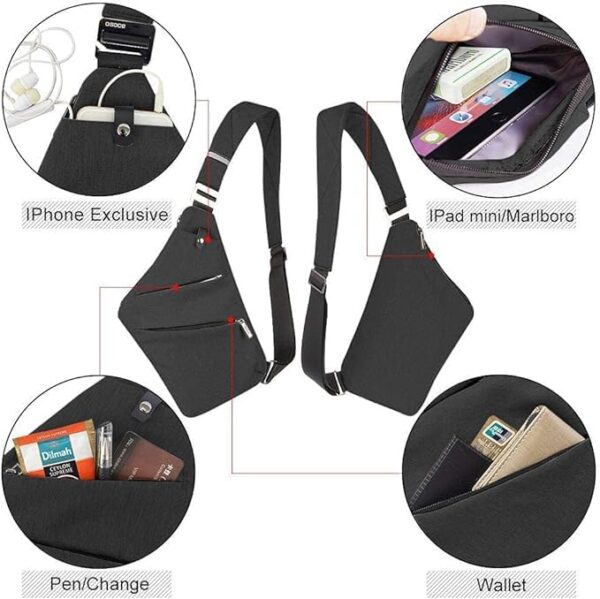 Sling Bag for Women Men, Anti Theft Crossbody Bags Travel Bag Wander Plus Anti Theft Bag Personal Flex Bag Casual - Image 5