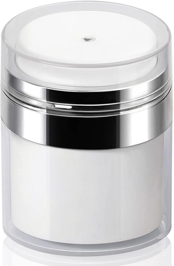 Airless Pump Jar - 0.5 Oz Air Pump Container for Cream, Pump Moisturizer Container Drunk Elephant Container, Empty Cream Subpackage Jar Vacuum Bottle Dispenser for Skincare Face Makeup Lotion