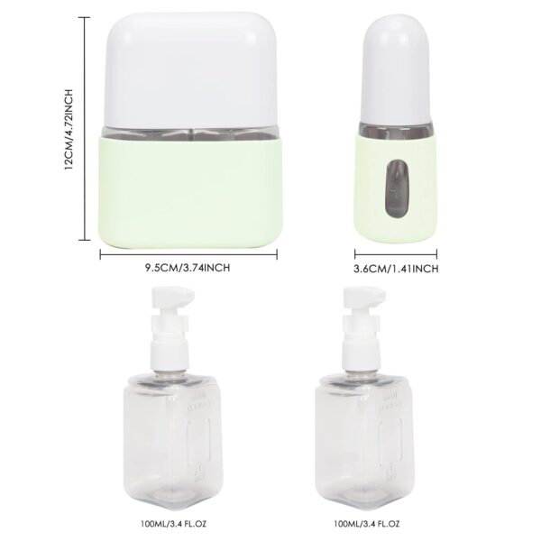 Skycase Travel Bottle Set, 2 in 1 Travel Containers Set for Toiletries,Leak-Proof Refillable Plastic Bottles with Lid,Airplane Accessories Kits for Shampoo Conditioner Lotion Liquids,Green - Image 2