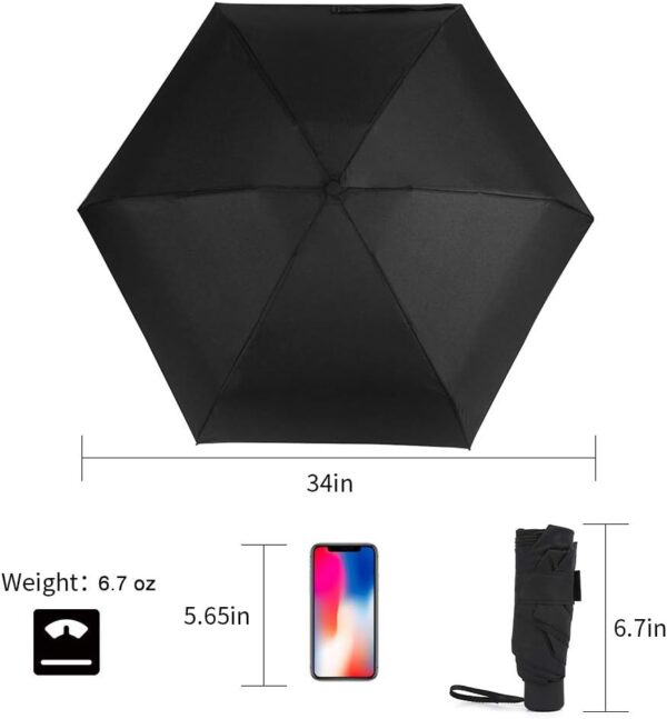 Small Mini Umbrella with Case by GAOYAINIG Light Compact Design Perfect for Travel Lightweight Portable Parasol Outdoor Sun&Rain Umbrellas - Image 3