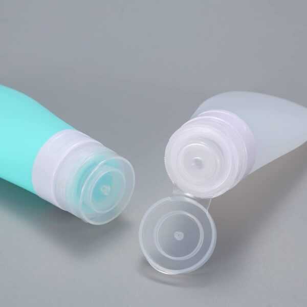 2 Pcs Silicone Travel Bottles,1.3oz Leak Proof Refillable Squeeze Containers with Transparent Carry Bag,Small Empty Travel Size Bottles for Shampoo,Conditioner,Lotion,Toiletries - Image 5