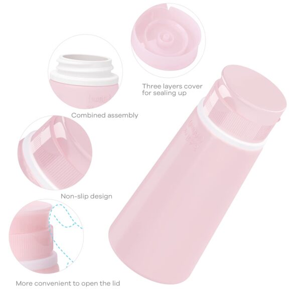 Valourgo Travel Bottles for Toiletries Tsa Approved Travel Size Containers BPA Free Leak Proof Travel Tubes Refillable Liquid Travel Accessories for Cosmetic Shampoo and Lotion Soap for travel, outdoor, GYM and household, Pink, White, Blue, Green - Image 3