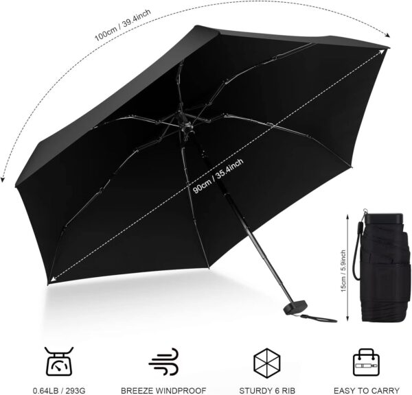 LEAGERA Mini Umbrella For Purse, Small Travel Umbrella Compact Waterproof Umbrella for Light Rain, Suitable for Women Purse and Pocket - Image 7