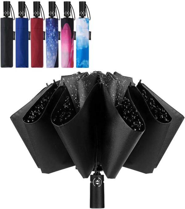 Compact Travel Umbrella Windproof Portable Folding Automatic Umbrellas