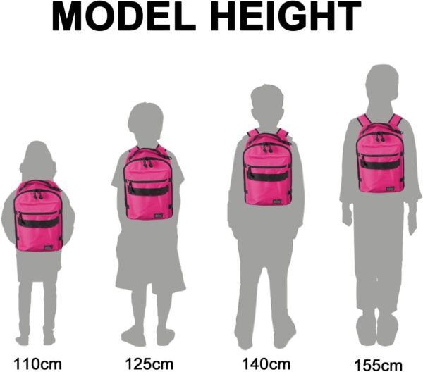 Childs Travel Backpack Suitcase Style Lightweight Carry-On Weekender Bag 10L Daypack with Tablet Sleeve and Chest Strap, Deep Pink - Image 6