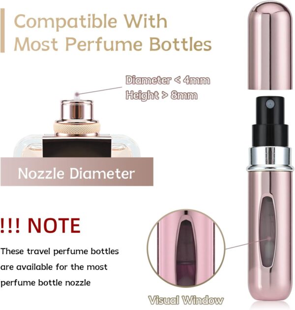 4 Pcs 5ml Portable Mini Refillable Perfume Atomizer Spray Bottle Scent Pump Case for Travel - Image 4