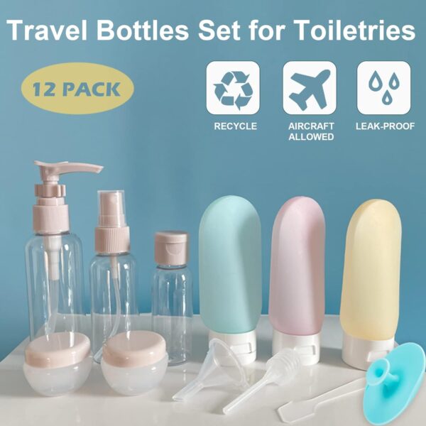 Travel Bottles Set for Toiletries, TSA Approved Traveling Essentials Toiletry Silicone Containers Spray Bottle for Shampoo - Image 3