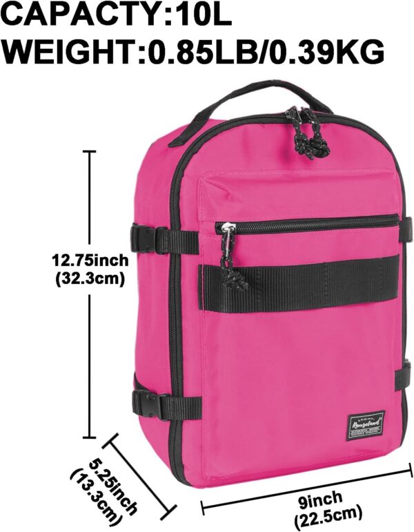 Childs Travel Backpack Suitcase Style Lightweight Carry-On Weekender Bag 10L Daypack with Tablet Sleeve and Chest Strap, Deep Pink - Image 5