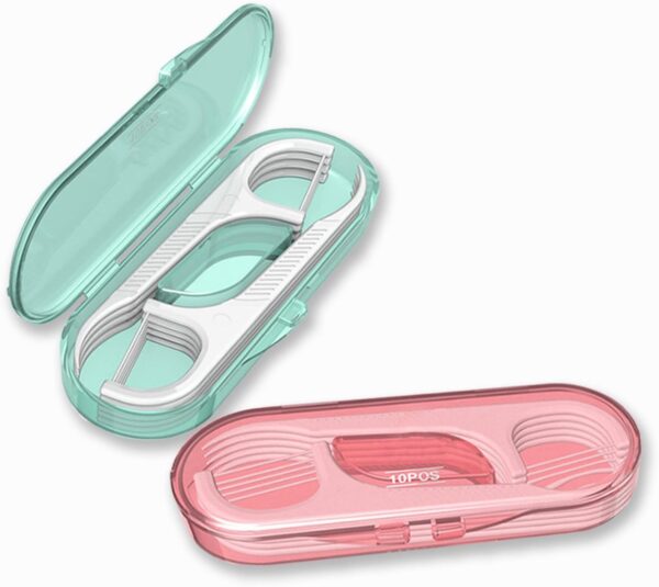 Flosser Dispenser Dental Floss Case Travel Floss Professional Toothpicks Sticks with Travel Case Superfine Floss Picks Dental Picks for Teeth Cleaning