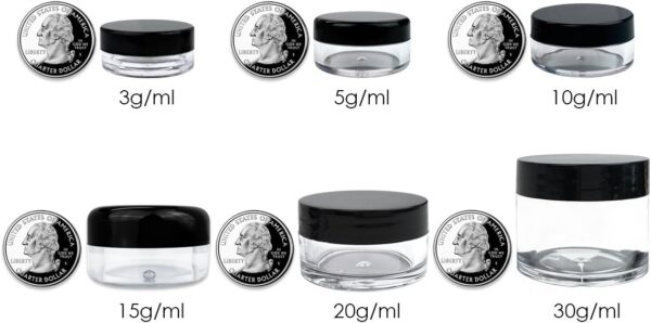 Beauticom 15 gram/15ml Empty Clear Small Round Travel Container Jars with Lids for Make Up Powders, Eyeshadow Pigments, Lotions, Creams, Lip Balm, Lip Gloss, Samples (6 Pieces, Clear Lid) - Image 5