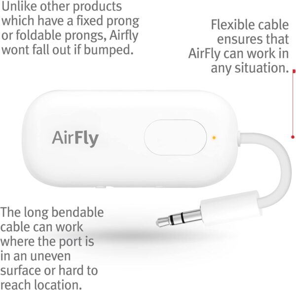 Twelve South AirFly Pro Bluetooth Wireless Audio Transmitter/ Receiver for up to 2 AirPods /Wireless Headphones; Use with any 3.5 mm Jack on Airplanes, Gym Equipment, TVs, iPad/Tablets and Auto - Image 8