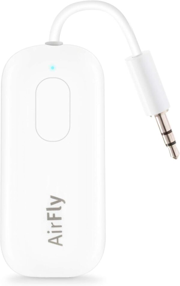 Twelve South AirFly Pro Bluetooth Wireless Audio Transmitter/ Receiver for up to 2 AirPods /Wireless Headphones; Use with any 3.5 mm Jack on Airplanes, Gym Equipment, TVs, iPad/Tablets and Auto