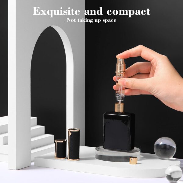 Kuangre Perfume Travel Refillable Bottle, Tsa Approved 5ml Perfume Atomizer Bottle, Portable Size Sprayer Bottle Luxurious Pocket Perfume Dispenser Pump Transfer Tool for Women Men Travel Accessories. - Image 5