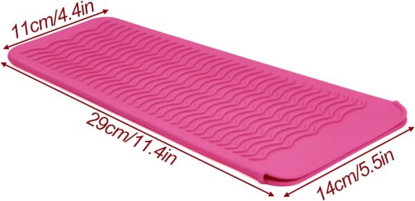 1Pack Silicone Heat Resistant Mat Pouch for Hair Straightener, Curling Iron, Flat Iron and Hot Hair Tools Pink - Image 3