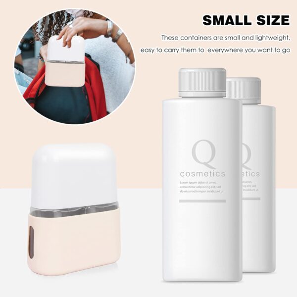 Skycase Travel Bottle Set, 2 in 1 Travel Containers Set for Toiletries,Leak-Proof Refillable Plastic Bottles with Lid,Airplane Accessories Kits for Shampoo Conditioner Lotion Liquids,White - Image 3