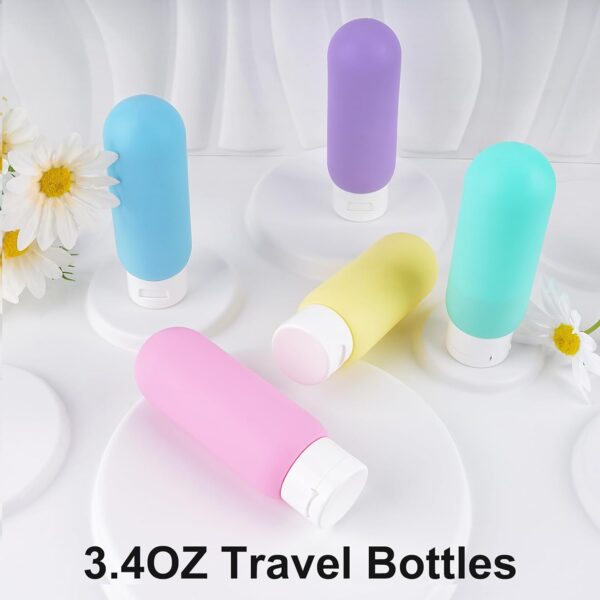 Cosywell Travel Size Bottles for Toiletries 5 Pack 3.4oz Travel Bottles TSA Approved Toiletry Bottles Leakproof Plastic Refillable Cosmetic Containers Shampoo Conditioner Travel Essentials - Image 4