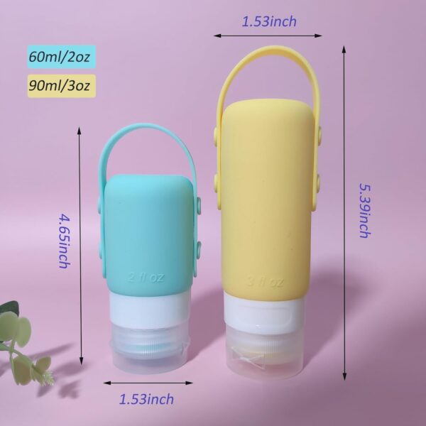 Silicone Travel Size Bottles for Toiletries 2oz 3oz TSA Approved Leak Proof Refillable Containers with Toiletry Bag for Shampoo Conditioner Lotion Creams - Image 7