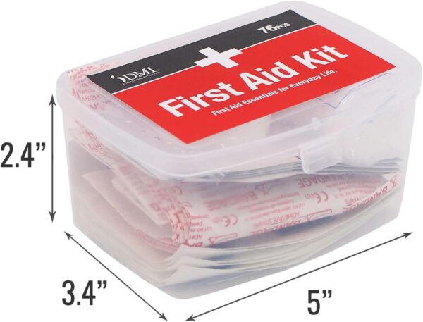 DMI 76-Piece First-Aid Kit, All-Purpose Use for Minor Cuts and Scrapes, Durable Water-Resistant Case, Convenient and Portable, FSA & HSA Eligible - Image 4