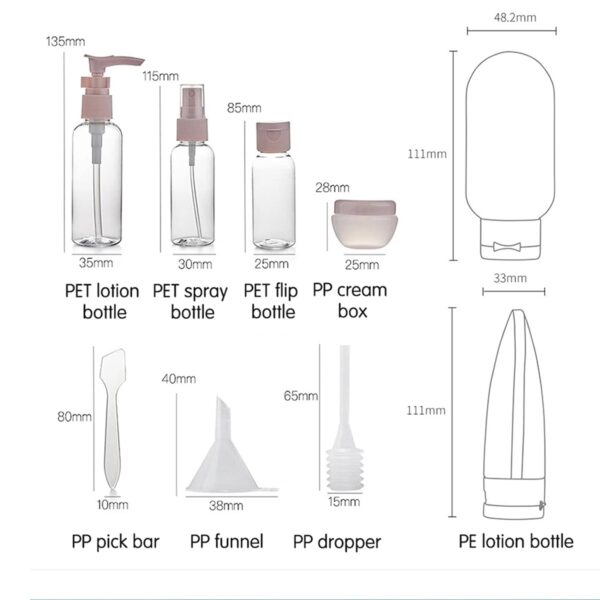 Travel Bottles Set for Toiletries, TSA Approved Traveling Essentials Toiletry Silicone Containers Spray Bottle for Shampoo - Image 7