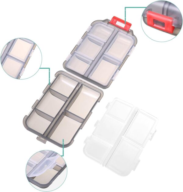 1Pack Travel Pill Organizer - 10 Compartments Pill Case, Compact and Portable Pill Box, Perfect for On-The-Go Storage, Pill Holder for Purse Gray - Image 5