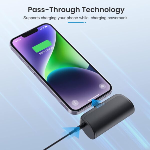 Mini Portable Charger Power Bank for iPhone,5200mAh Portable Phone Charger, Ultra-Compact PD Fast Charging Battery Pack Compatible with iPhone 14/14 Plus/Pro Max/13/12/12 Mini/11/XS/XR/X/8/7/6/6s - Image 6