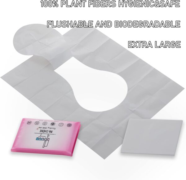 Disposable Toilet Seat Cover 60 Pcs,Extra Large,Flushable,Travel and Pocket Size - Image 3