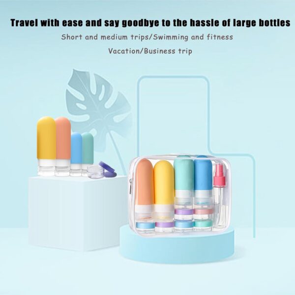 20PCS Travel Bottles Set, Travel Containers Leak-Proof Silicone Squeezable Containers Bottles Set for Shampoo Conditioner Lotion with Toiletry Bag - Image 3