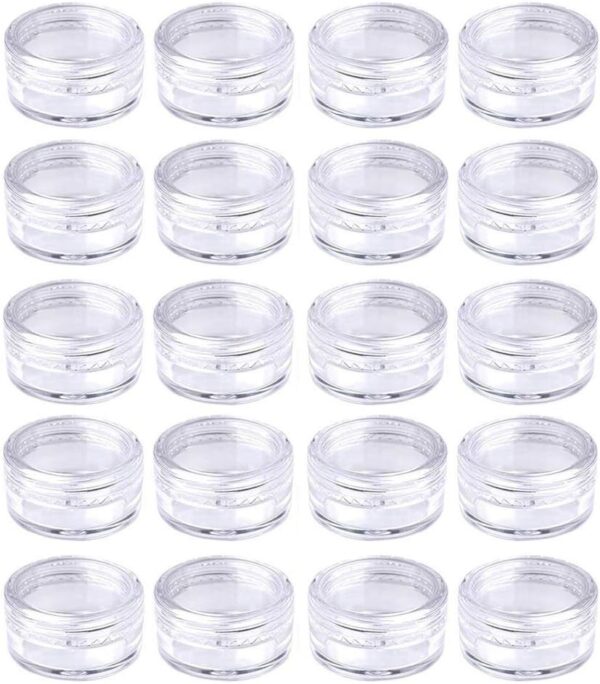 20 Pieces Small Clear Round Travel Sample Jar Pots for Women Creams Make-up Sample Containers - 5ml