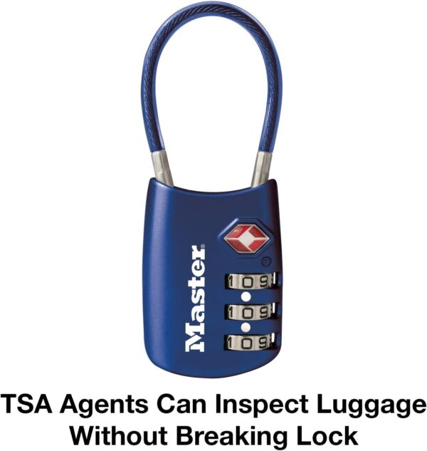 Master Lock TSA Set Your Own Combination Luggage Lock, TSA Approved Lock for Backpacks, Bags and Luggage, Assorted Colors - Image 3