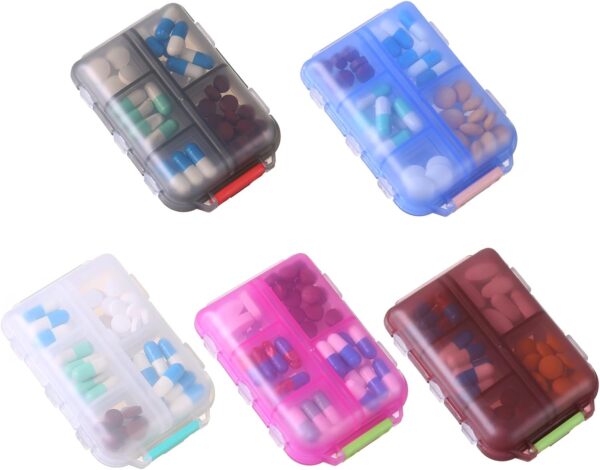 1Pack Travel Pill Organizer - 10 Compartments Pill Case, Compact and Portable Pill Box, Perfect for On-The-Go Storage, Pill Holder for Purse Gray - Image 8