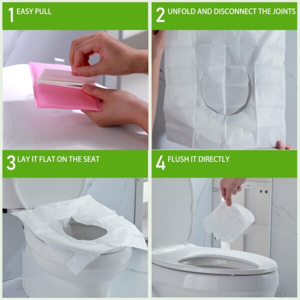 Disposable Toilet Seat Cover 60 Pcs,Extra Large,Flushable,Travel and Pocket Size - Image 5