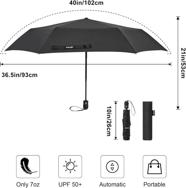 G4Free Travel Umbrella Ultralight UPF 50+ UV Protection Compact Umbrella Super Slim Small Mini Automatic Sun Umbrellas - Image 3