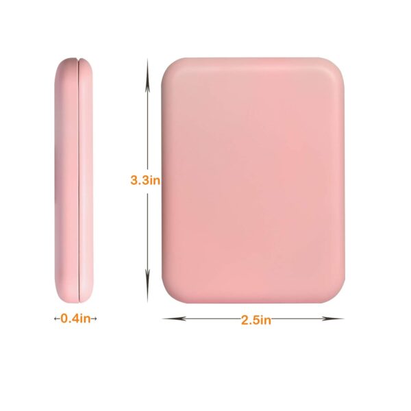 Kintion Pocket Mirror, 1X/3X Magnification LED Compact Travel Makeup Mirror with Light for Purse, 2-Sided, Portable, Folding, Handheld, Small Lighted Mirror for Gift, Pink - Image 5