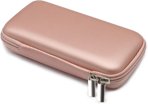 iMangoo Shockproof Carrying Charger Case Hard Protective EVA Impact Resistant Power Bank Pouch Small Electronics Organizer Cable Accessory Travel Essentials for Women,Size 6.5''x3.2''x1'',Rose Gold - Image 6